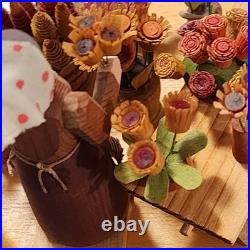 Erzgebirge Steinbach Music Box Blumenmarkt Flower Lady FLAWS READ BLUE