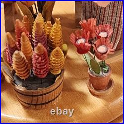 Erzgebirge Steinbach Music Box Blumenmarkt Flower Lady FLAWS READ BLUE
