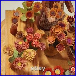 Erzgebirge Steinbach Music Box Blumenmarkt Flower Lady FLAWS READ BLUE