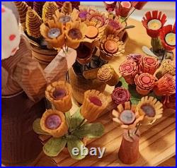 Erzgebirge Steinbach Music Box Blumenmarkt Flower Lady FLAWS READ BLUE