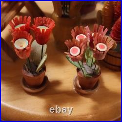 Erzgebirge Steinbach Music Box Blumenmarkt Flower Lady FLAWS READ BLUE