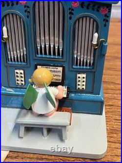 Erzgebirge Wooden Music Box Angel Playing Organ German Works