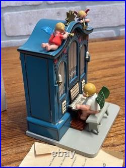 Erzgebirge Wooden Music Box Angel Playing Organ German Works