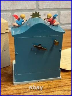 Erzgebirge Wooden Music Box Angel Playing Organ German Works