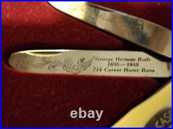 Etched Babe Ruth Case Knife in Music Box Plays Take me out to the ball game