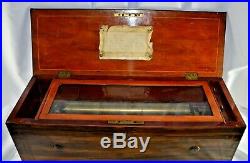 Etouffoirs en Acier Swiss 6 Song Cylinder Music Box 22X8X8high 1800's works