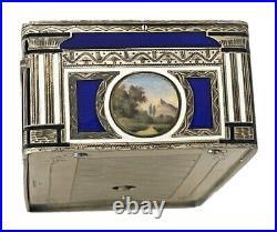 Exquisite Antique Enamel Sterling Silver Singing Bird Music Box Automaton