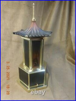 Exqusite Sankyo Solid Brass Pagoda Cigarette/ Lipstick Carousel (see Video)