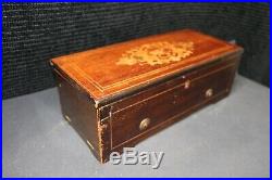 FABULOUS EARLY c1850 ALFRED JUNOD CYLINDER KEY WOUND MUSIC BOX PLAYING WELL