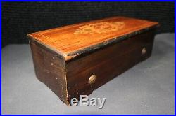FABULOUS EARLY c1850 ALFRED JUNOD CYLINDER KEY WOUND MUSIC BOX PLAYING WELL