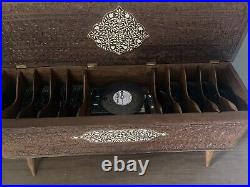 FRED ZIMBALIST Hand Carved Music Box/Swiss Thorens With 100 Discs