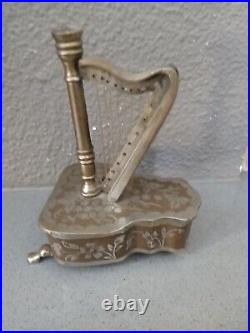 FRED ZIMBALIST Music Box- Etched Harp. Works Great