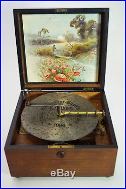 Fascinating Antique Kalliope Disc Music Box With 6 Bells
