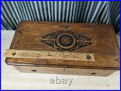 Fine Working Antique BA Bremond Cylinder Swiss Music Box Table Top 5 Songs
