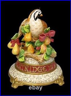 Fitz Floyd Partridge Pear Tree Musical Ceramic Music Box Figurine 12 Days Christ