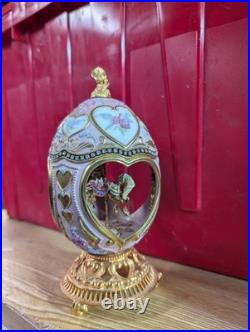 Franklin Mint Faberge Porcelain Musical Carousel Horse Egg Gold Accents