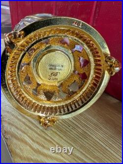 Franklin Mint Faberge Porcelain Musical Carousel Horse Egg Gold Accents
