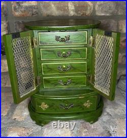 French Provisional Jewelry Box and Music Box Green and Gold