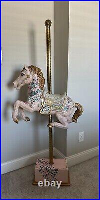 Full size carousel horse with music box in stand