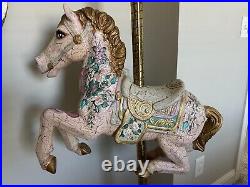 Full size carousel horse with music box in stand