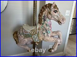 Full size carousel horse with music box in stand