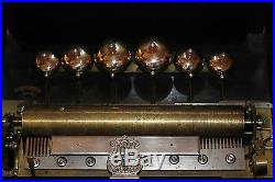 GIGANTIC Swiss Antique Bells in Sight Cylinder Music Box Circa 1880 Works