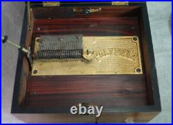 GREAT SOUNDING ANTIQUE POLYPHON DISC MUSIC BOX 21 cm. INCLUDING CHRISTMAS MUSIC
