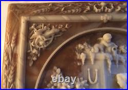 Geniune Incolay Stone Courting Victorian Couple Large Jewelry Trinket Box AS IS