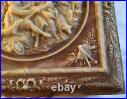 Geniune Incolay Stone Courting Victorian Couple Large Jewelry Trinket Box AS IS