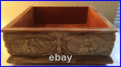 Geniune Incolay Stone Courting Victorian Couple Large Jewelry Trinket Box AS IS