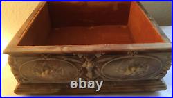 Geniune Incolay Stone Courting Victorian Couple Large Jewelry Trinket Box AS IS