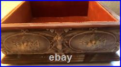 Geniune Incolay Stone Courting Victorian Couple Large Jewelry Trinket Box AS IS