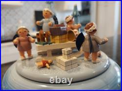 German Erzgebirge Volkskunst Christmas Carousel Angels procession music box
