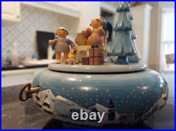 German Erzgebirge Volkskunst Christmas Carousel Angels procession music box