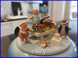 German Erzgebirge Volkskunst Christmas Carousel Angels procession music box