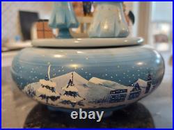 German Erzgebirge Volkskunst Christmas Carousel Angels procession music box