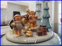 German Erzgebirge Volkskunst Christmas Carousel Angels procession music box