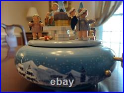 German Erzgebirge Volkskunst Christmas Carousel Angels procession music box