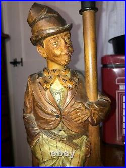 Germany Karl Griesbaum WHISTLER AUTOMATON Black Forest Carved Lamp Post Hobo