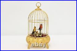 Gold Plated Vintage Singing Birds in Cage Automaton #53690