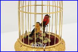 Gold Plated Vintage Singing Birds in Cage Automaton #53690