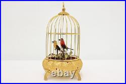 Gold Plated Vintage Singing Birds in Cage Automaton #53690