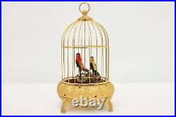 Gold Plated Vintage Singing Birds in Cage Automaton #53690