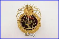 Gold Plated Vintage Singing Birds in Cage Automaton #53690