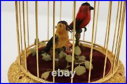 Gold Plated Vintage Singing Birds in Cage Automaton #53690