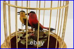 Gold Plated Vintage Singing Birds in Cage Automaton #53690