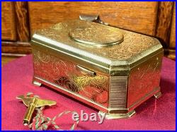 Gold Singing Bird Box Beautiful Condition By Karl Griesbaum Guaranteed Red Bird