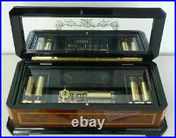 Gorgeous Handmade Reuge 50 Note 5 Song Interchangeable Cylinder Grand Music Box