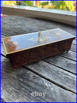 Gorgeous Vintage Wood Reuge Music Box 8.4 Long Made In Italy Not Playing