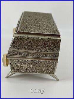 HTF Vintage Fred Zimbalist Silver Etched Radio Music/Trinket Box PROP READ